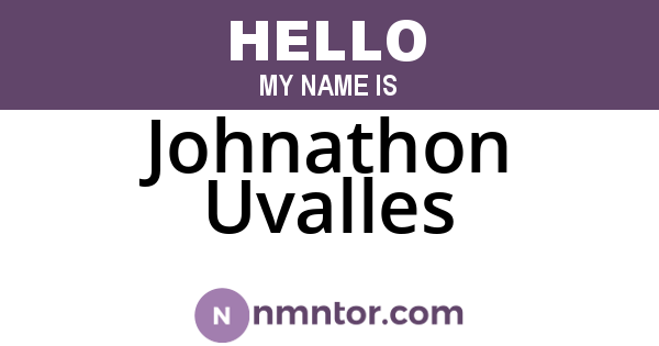 Johnathon Uvalles