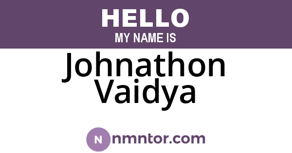 Johnathon Vaidya