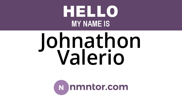 Johnathon Valerio