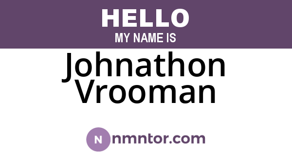 Johnathon Vrooman