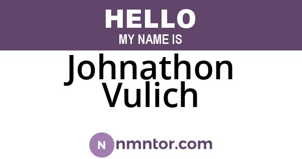 Johnathon Vulich