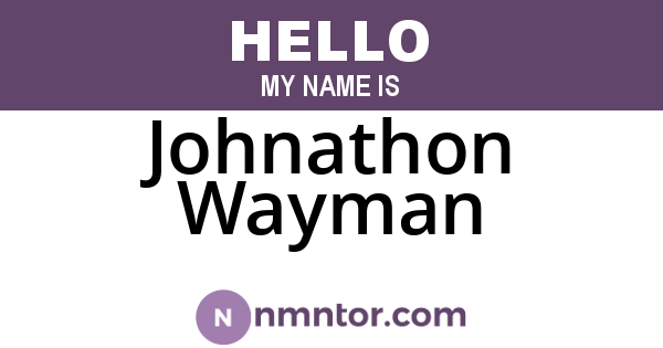 Johnathon Wayman