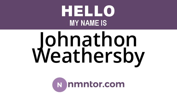 Johnathon Weathersby