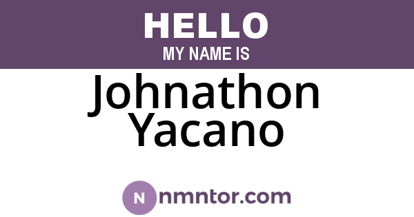 Johnathon Yacano