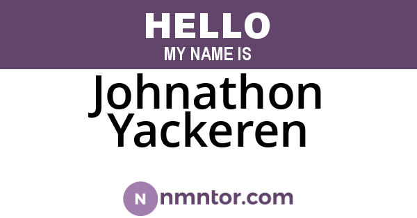 Johnathon Yackeren