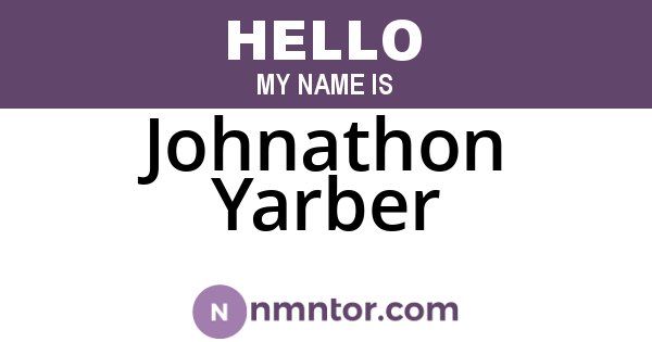 Johnathon Yarber