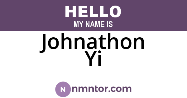 Johnathon Yi