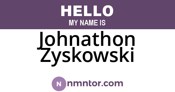 Johnathon Zyskowski