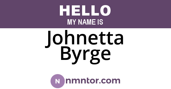 Johnetta Byrge