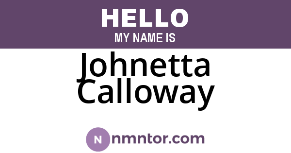 Johnetta Calloway