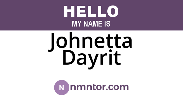 Johnetta Dayrit