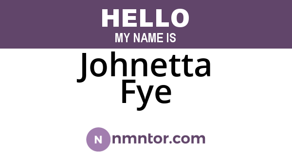Johnetta Fye