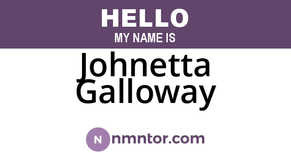 Johnetta Galloway