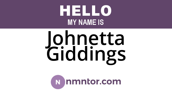 Johnetta Giddings