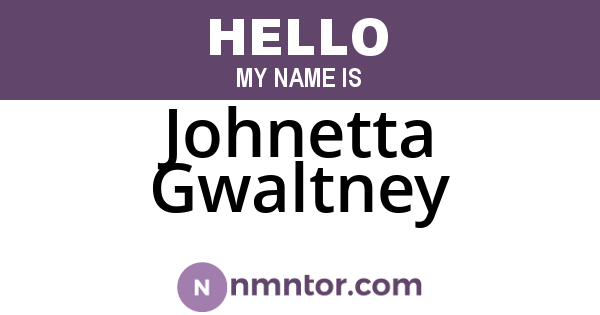 Johnetta Gwaltney