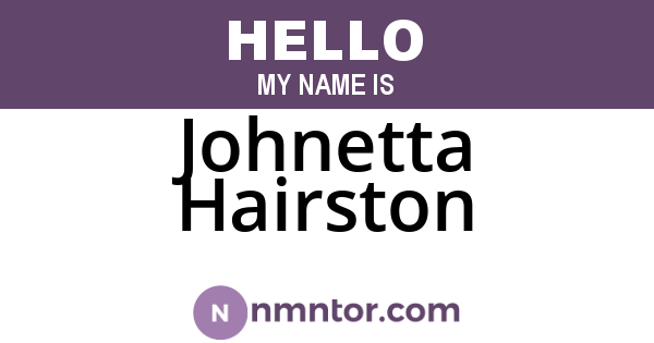 Johnetta Hairston
