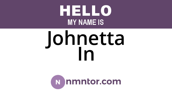 Johnetta In