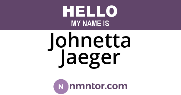 Johnetta Jaeger