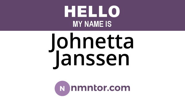 Johnetta Janssen