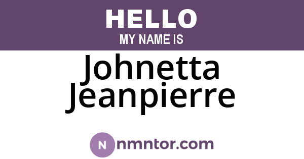 Johnetta Jeanpierre