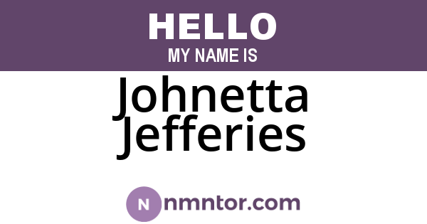 Johnetta Jefferies