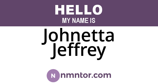 Johnetta Jeffrey