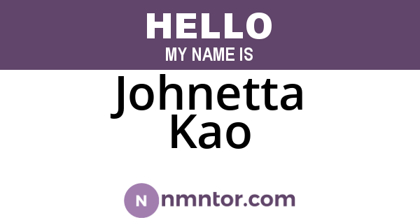Johnetta Kao