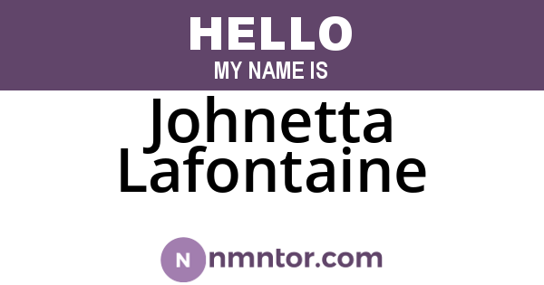 Johnetta Lafontaine