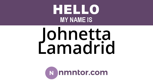 Johnetta Lamadrid