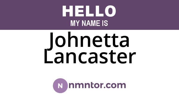 Johnetta Lancaster