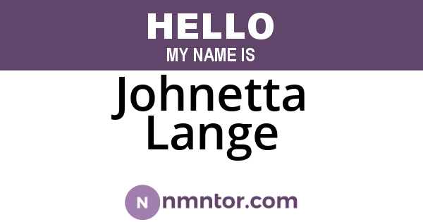 Johnetta Lange