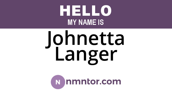 Johnetta Langer