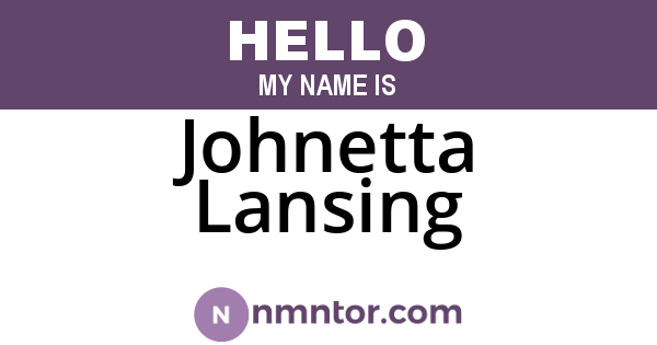 Johnetta Lansing