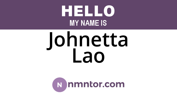 Johnetta Lao