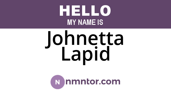 Johnetta Lapid