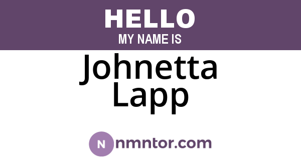 Johnetta Lapp