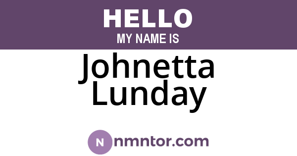 Johnetta Lunday