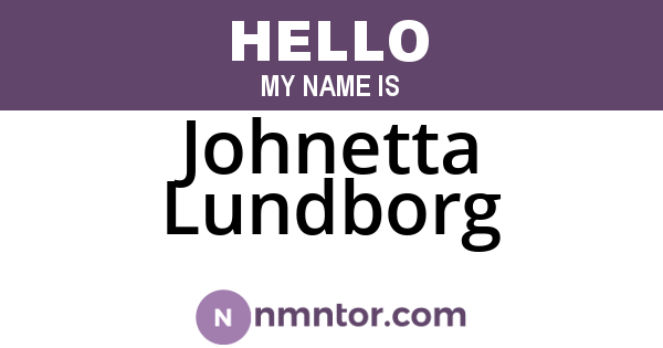 Johnetta Lundborg