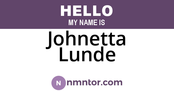 Johnetta Lunde