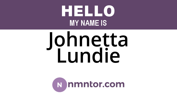 Johnetta Lundie