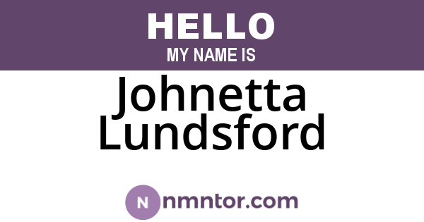 Johnetta Lundsford