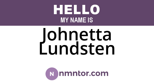 Johnetta Lundsten