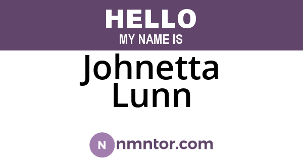 Johnetta Lunn