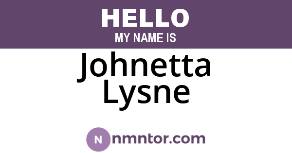 Johnetta Lysne