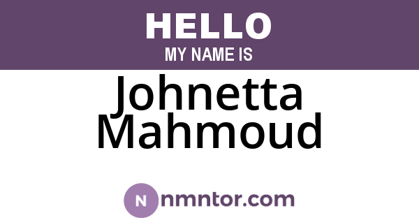 Johnetta Mahmoud