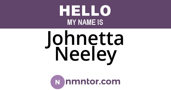 Johnetta Neeley