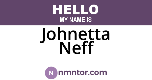 Johnetta Neff