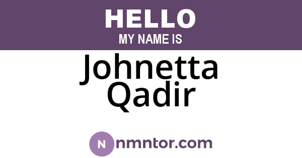 Johnetta Qadir