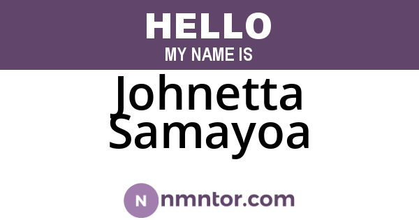 Johnetta Samayoa