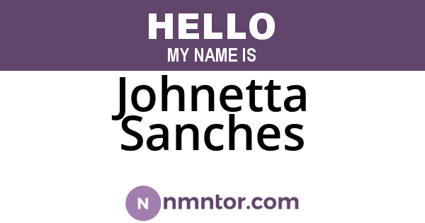 Johnetta Sanches